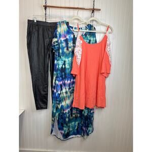 NEW Amazon Stretchy Polyurethane Pants Leggings Dress and Tunic Bundle Size 2XL